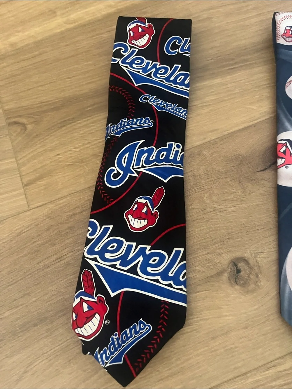 Ralph Marlin Cleveland-Themed Navy & Red Baseball Pattern Ties